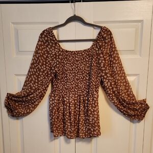 Hayden Brown Floral Blouse